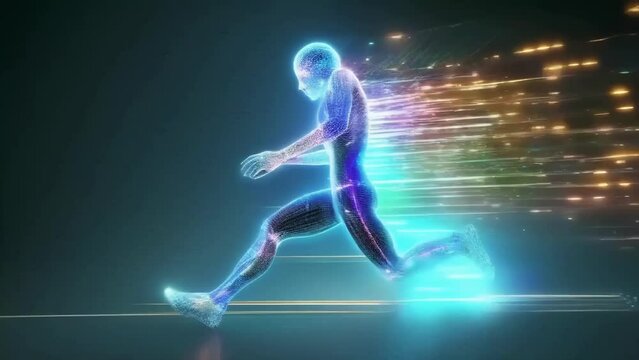 Dynamic Digital Runner in Motion