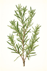 Obraz premium Vintage illustration of Rosemary plant, rosemary, tasty rosemary, herbs, rosemary herb
