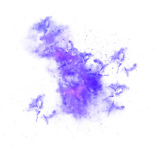 blue watercolor galaxy with stary splash transparent background clipart