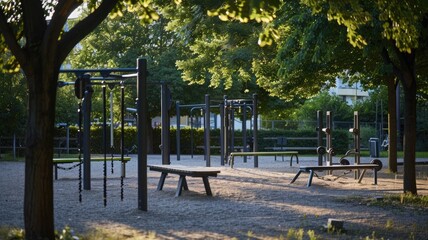 vacant park or outdoor workout space suitable for exercise