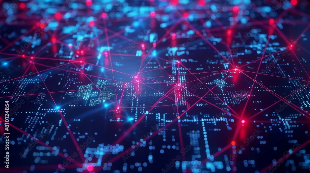 Poster graphic representation of ai algorithms analyzing network behavior for insider threat detection