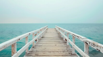 lonely pier with an ocean view