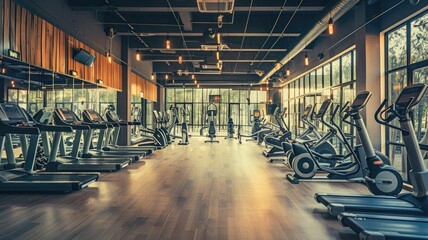 interior of a fitness center with equipment
