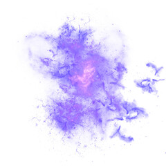 blue watercolor galaxy with stary splash transparent background clipart