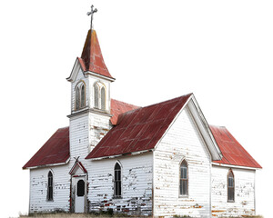 Fototapeta premium Church with holy cross on transparent background