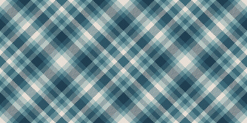 Greeting pattern background texture, christmas ornament fabric seamless vector. Curtain check plaid tartan textile in cyan and pastel colors.