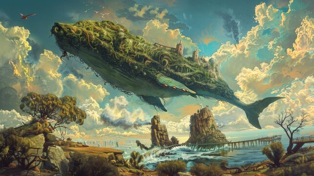 Modern surrealism with surreal creatures and surrealistic landscapes