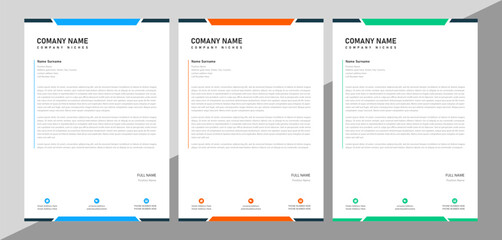 Modern business letterhead clean paper professional official corporate unique creative letter layout design template.minimal company identity document concept print presentation vector illustration