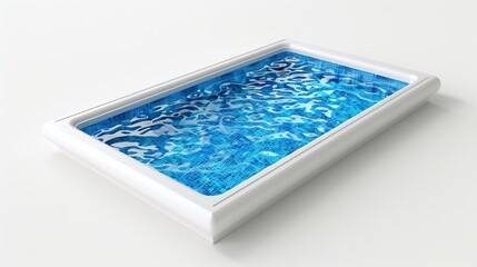 Isolated 3D illustration depicting a swimming pool on a white background.