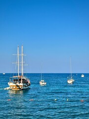 Malta seascape with view of sailboats on the Mediterranean Sea on a sunny summer day
