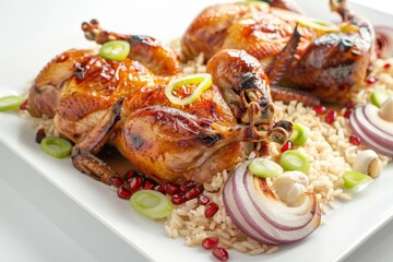 Rustic and Vibrant Adobo-Style Cornish Hens with Jasmine Rice
