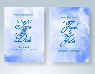 Wedding invitation with abstract watercolor background