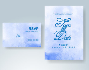 Wedding invitation with abstract watercolor background