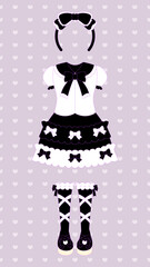 16:9 甘ロリ風な真夏の白黒ロリィタコーデセット❤︎