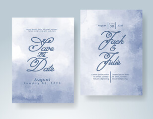 Wedding invitation with abstract watercolor background