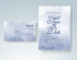 Wedding invitation with abstract watercolor background