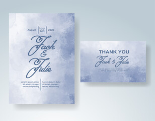 Wedding invitation with abstract watercolor background