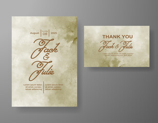 Wedding invitation with abstract watercolor background