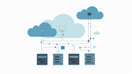 Simple graphic illustrating cloud server architecture