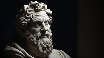 Dramatic portrait of an ancient greek philosopher