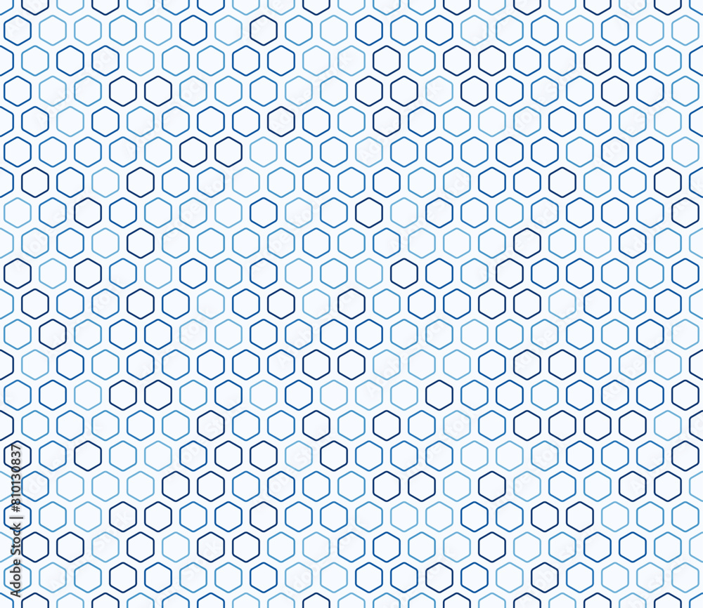 Poster geometric template background. bold rounded hexagons mosaic cells with padding. blue color tones. he
