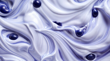 yogurt with blueberries close-up