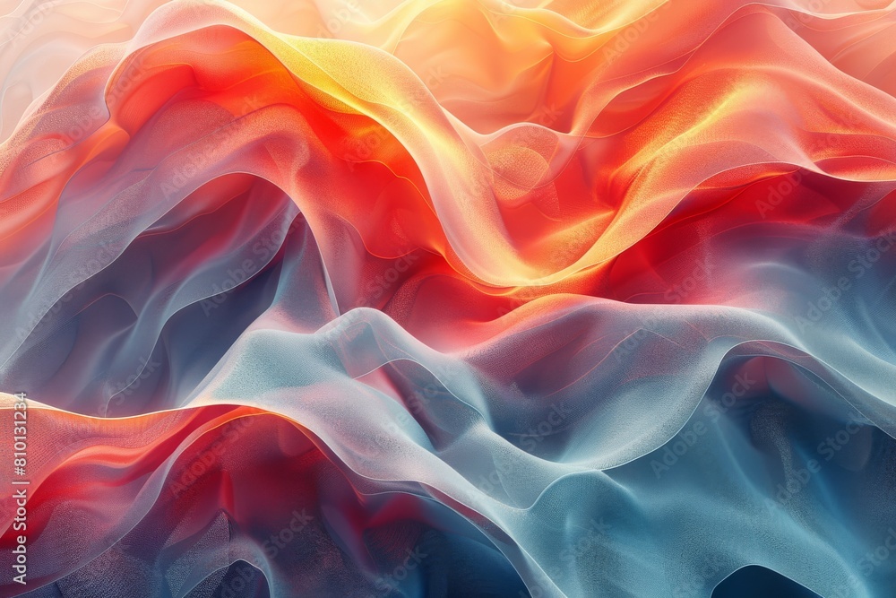 Poster vibrant image capturing the flow and elegance of a fabric-like structure with a seamless transition 