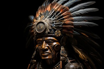 Naklejka premium Detailed close-up of an ornate indigenous headpiece