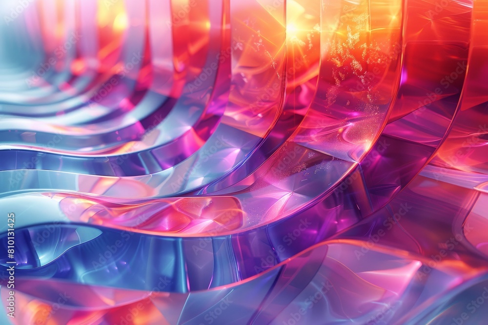 Poster an artistic rendering of flowing designs with a warm color gradient that creates a captivating visua