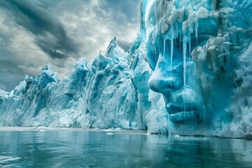 Portret z lodu: Tajemnicze oblicze w arktycznym krajobrazie