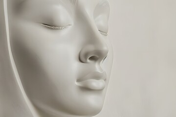 Rzeźba przedstawiająca twarz pięknej kobiety