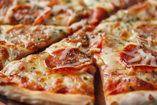 This mouthwatering pizza is the perfect combination of crispy crust, tangy sauce, and gooey cheese. It's the ultimate indulgence for any pizza lover!