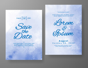 Wedding invitation with abstract watercolor background