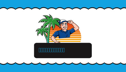 Double sided business card design template, vector file.