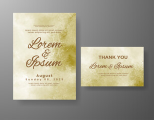 Wedding invitation with abstract watercolor background