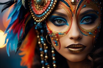 Vibrant and Ornate Carnival Mask