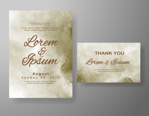 Wedding invitation with abstract watercolor background