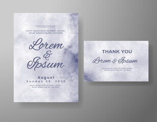 Wedding invitation with abstract watercolor background