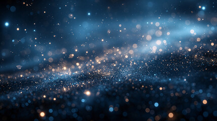 The image is a beautiful blue sky with a lot of stars