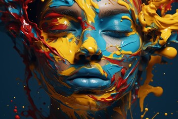 colorful abstract face art