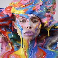 colorful abstract face art