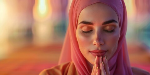 Close up portrait of charming sensual arab woman doing yoga, healthy life concept