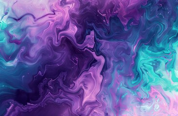 Vibrant fluid art texture mixing purple, blue, and pink shades, resembling a psychedelic dream