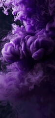 This image captures the etherial and mysterious beauty of wispy purple smoke swirling against a dark background