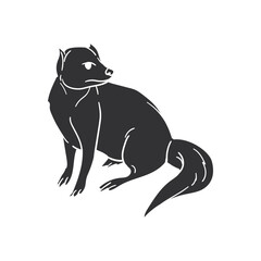 Mongoose Icon Silhouette Illustration. Animals Vector Graphic Pictogram Symbol Clip Art. Doodle Sketch Black Sign.