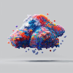Obraz premium A colorful cloud made of blocks