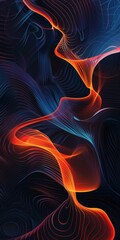 Vibrant abstract image depicting flowing energy with glowing red and blue lines