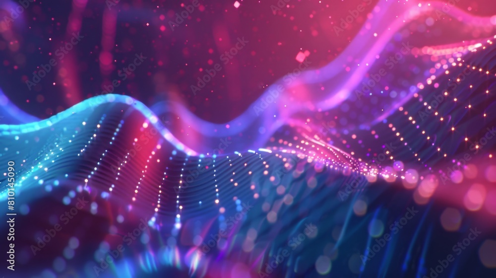 Poster abstract colorful particle waves background