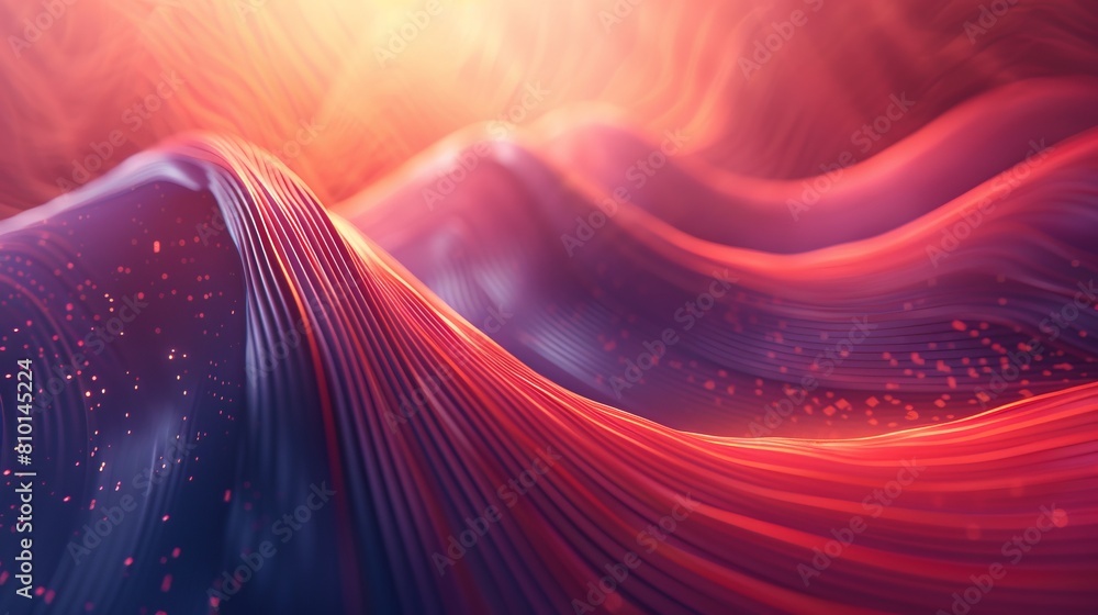 Poster abstract colorful wave background with particles
