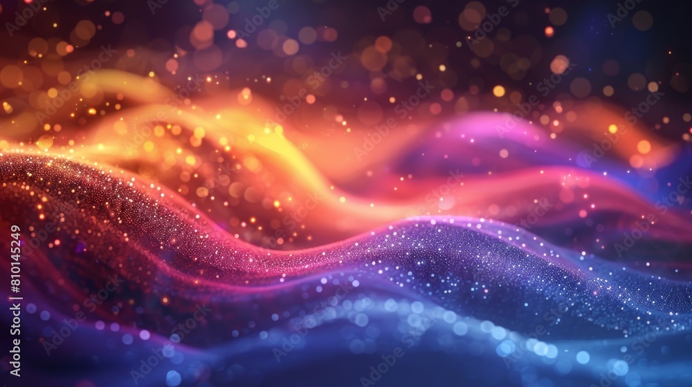 Poster abstract colorful particle waves background